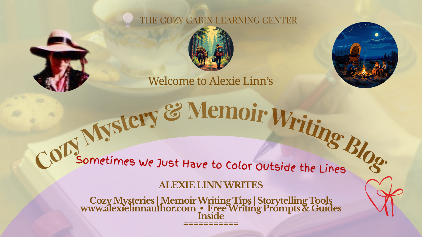 Alexie Linn's Cozy Mystery & Memoir Blog header