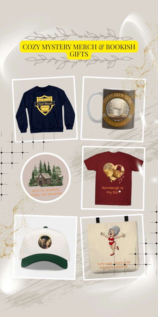 Pin of cozy merch and bookish gifts