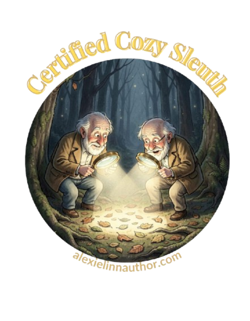 Twin old men searching for clues in the forest