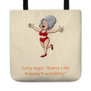 Tote Bag with old woman dancing